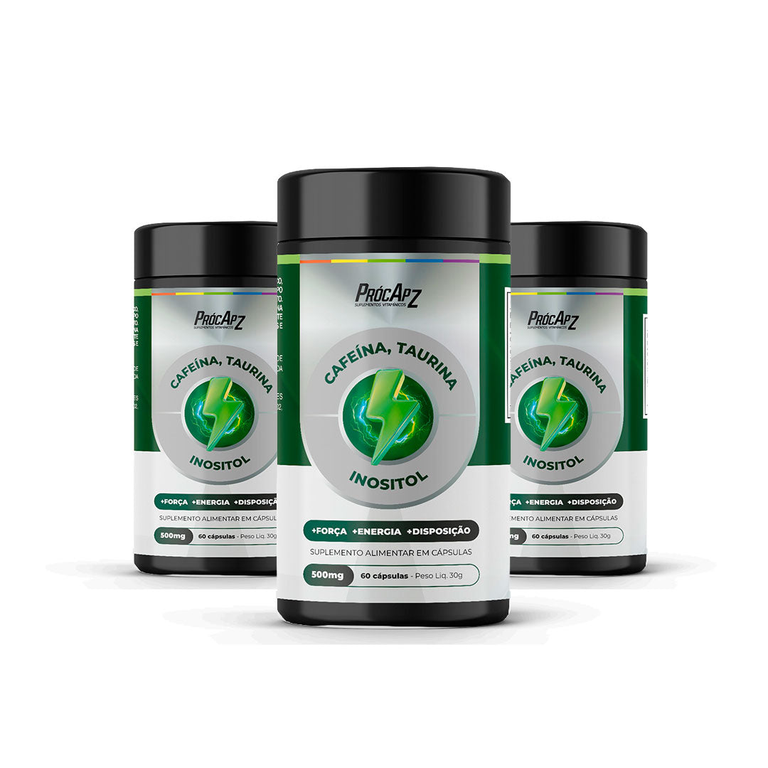 Kit 3 - Cafeína, Taurina e Inositol