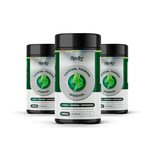 Kit 3 - Cafeína, Taurina e Inositol