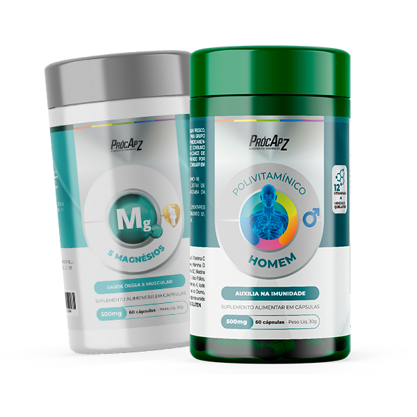 Combo -  Polivitamínico A-Z - Homem + 5 Magnésios