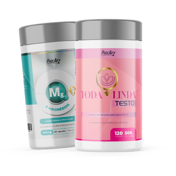 Combo Toda Linda Testo +  5 Magnésios